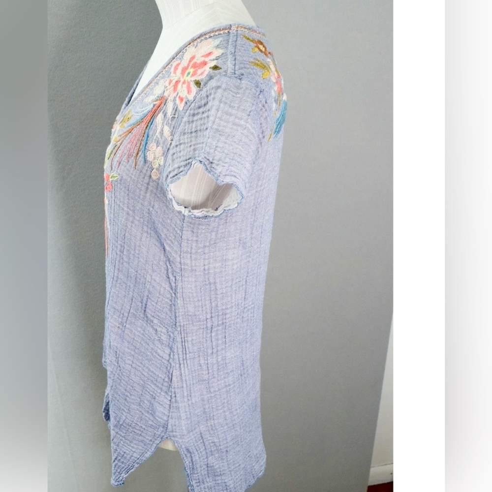 Johnny Was Lavender Floral Embroidered Top - Picture 2 of 5